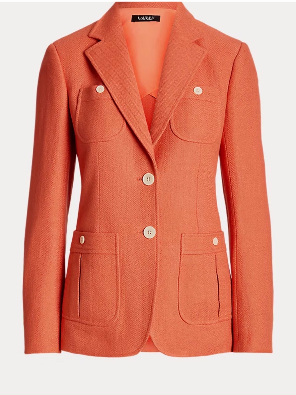 LAUREN Ralph Lauren Bright Orange Tailored Blazer